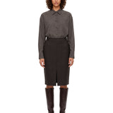 Gonna midi Klimt in marrone 