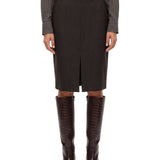Gonna midi Klimt in marrone 