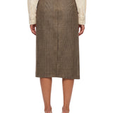 Gonna midi con bottoni Ibisco in beige 