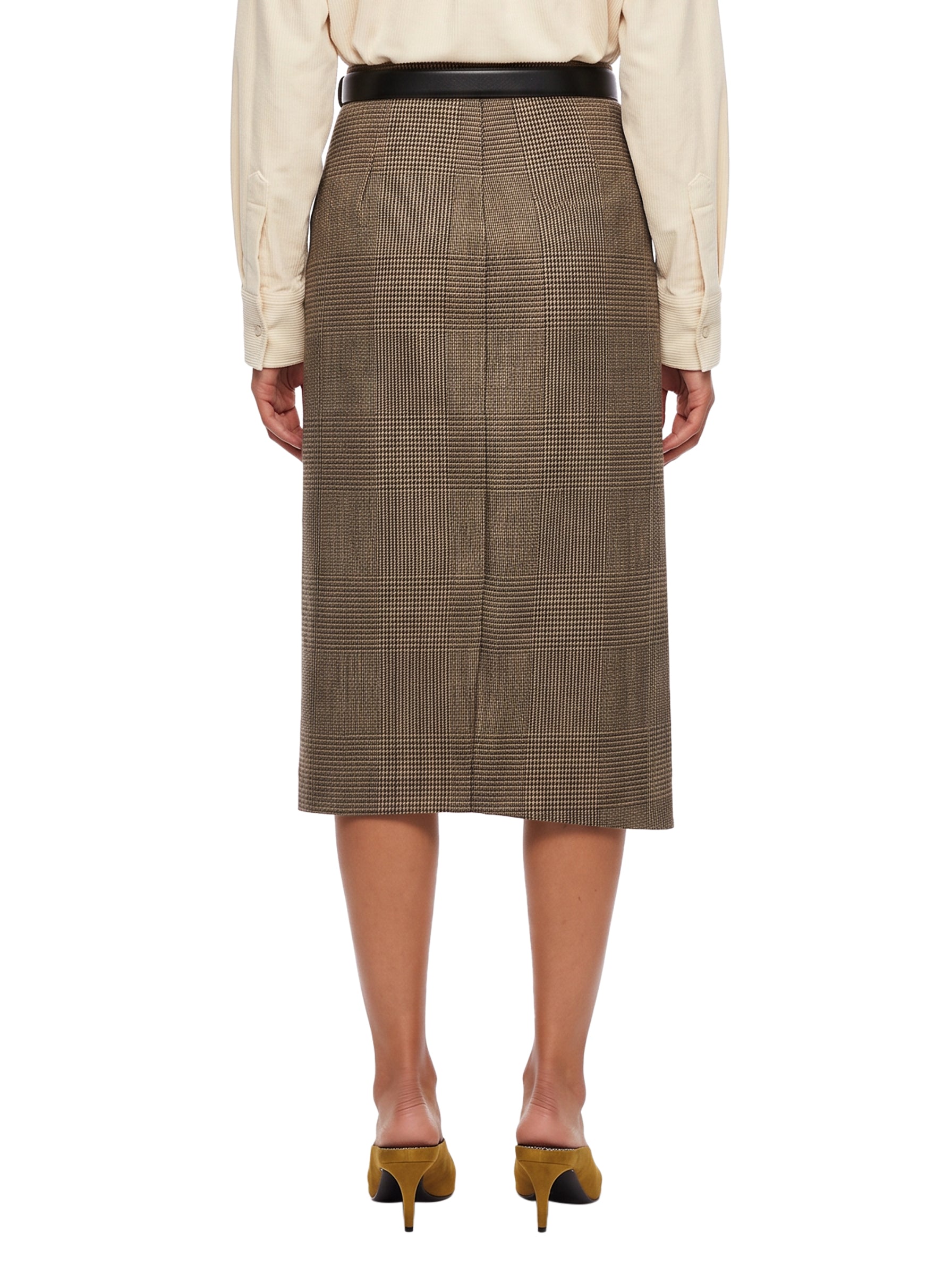 Gonna midi con bottoni Ibisco in beige 