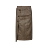 Gonna midi con bottoni Ibisco in beige 