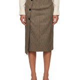 Gonna midi con bottoni Ibisco in beige 