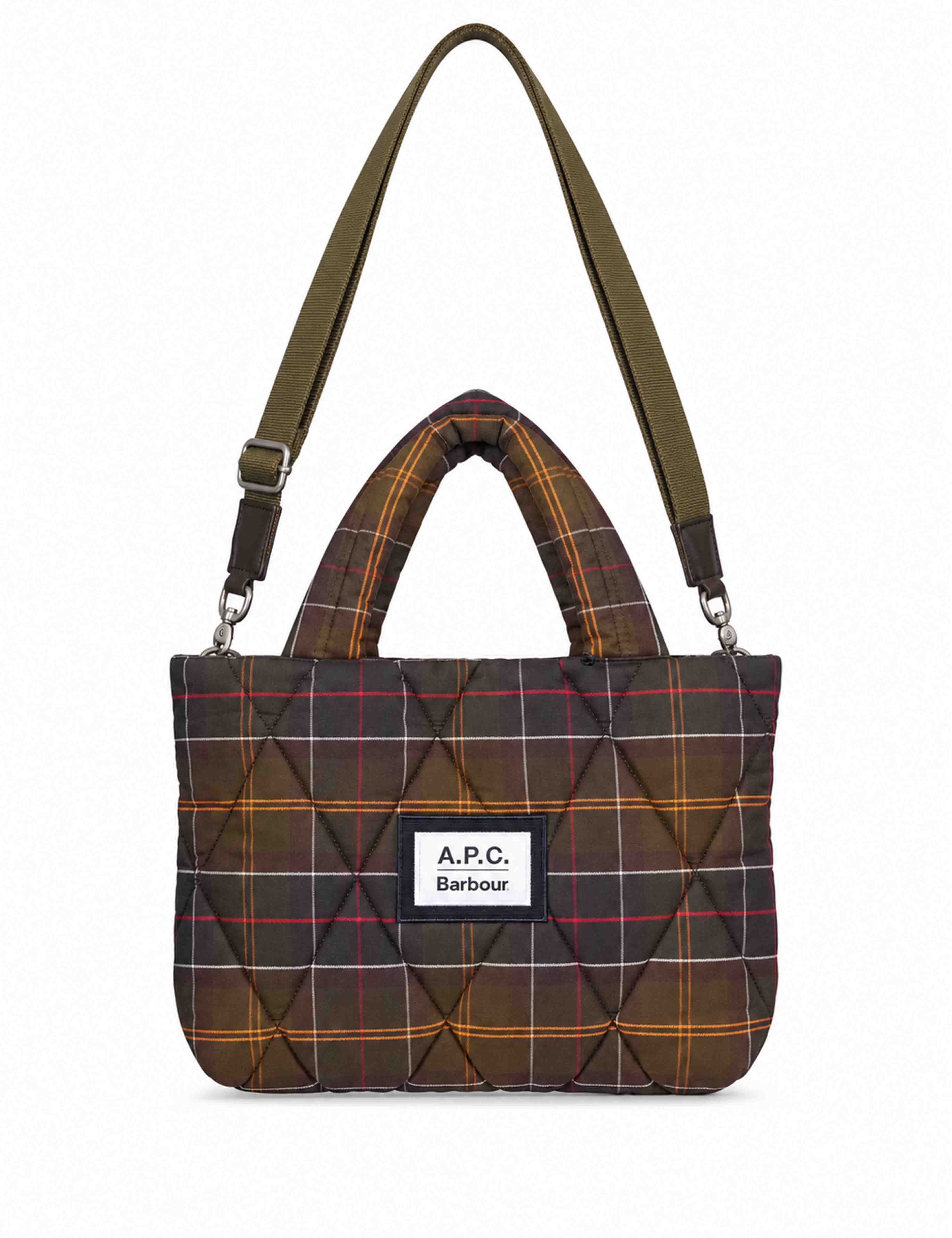 Borsa trapuntata a tracolla in tartan 