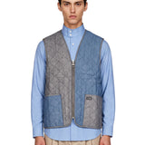 Gilet trapuntato con zip multicolor 