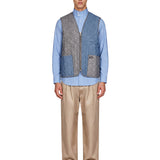 Gilet trapuntato con zip multicolor 