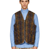 Gilet trapuntato con zip multicolor 