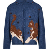 Cardigan Cusco con scoiattolo in blu 