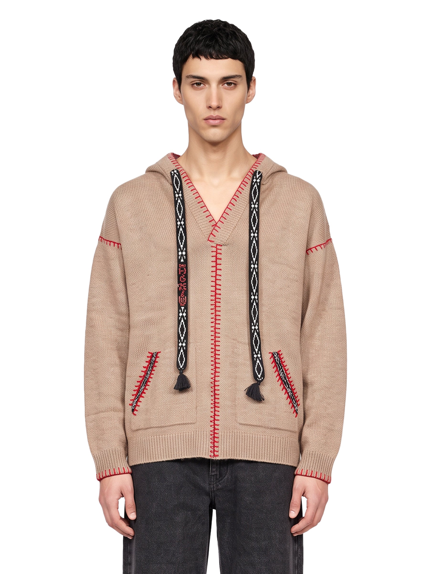 Felpa con cappuccio Kafti in beige 