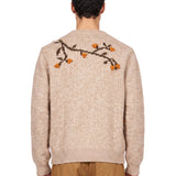Maglione Puff con ricamo in beige 