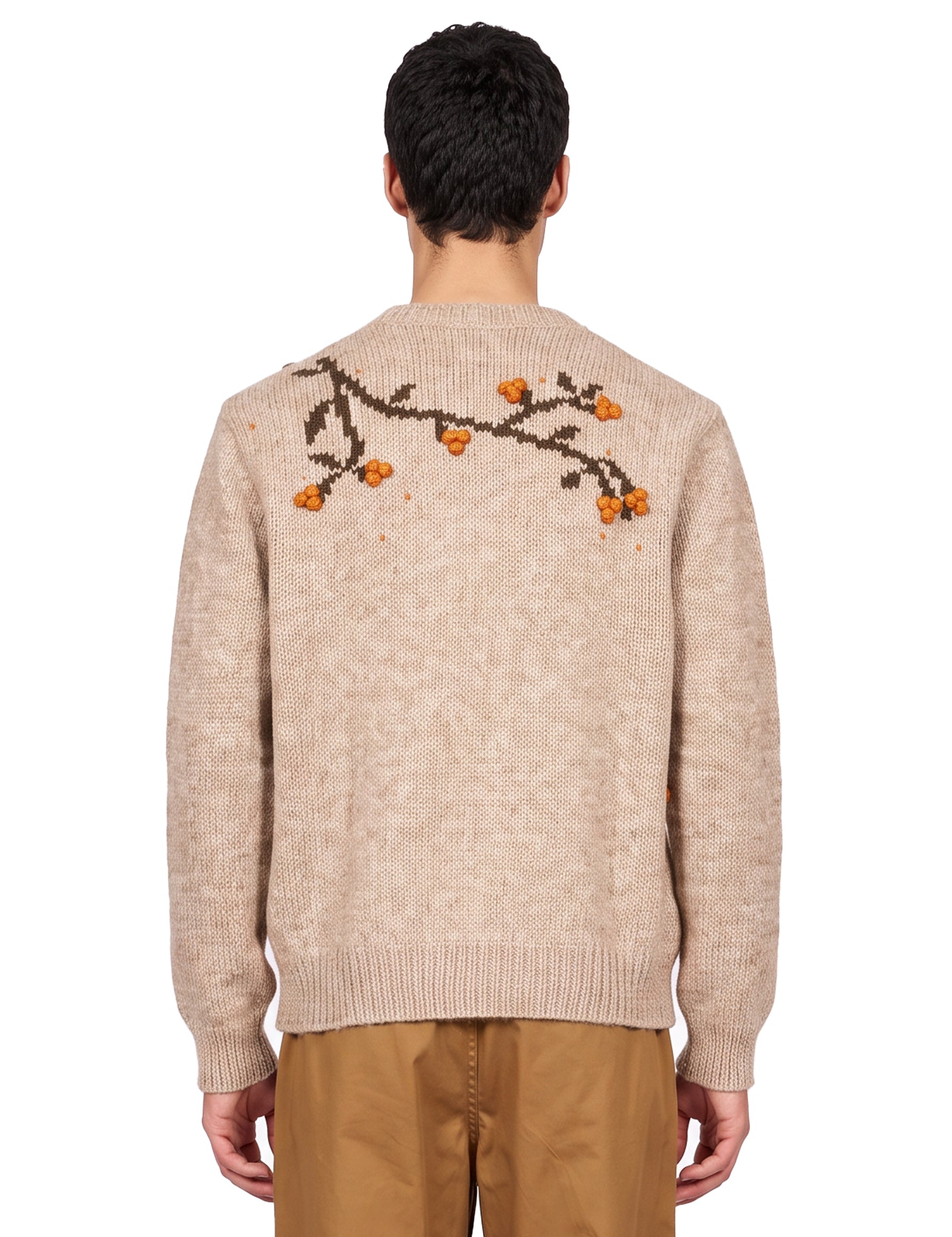 Maglione Puff con ricamo in beige 