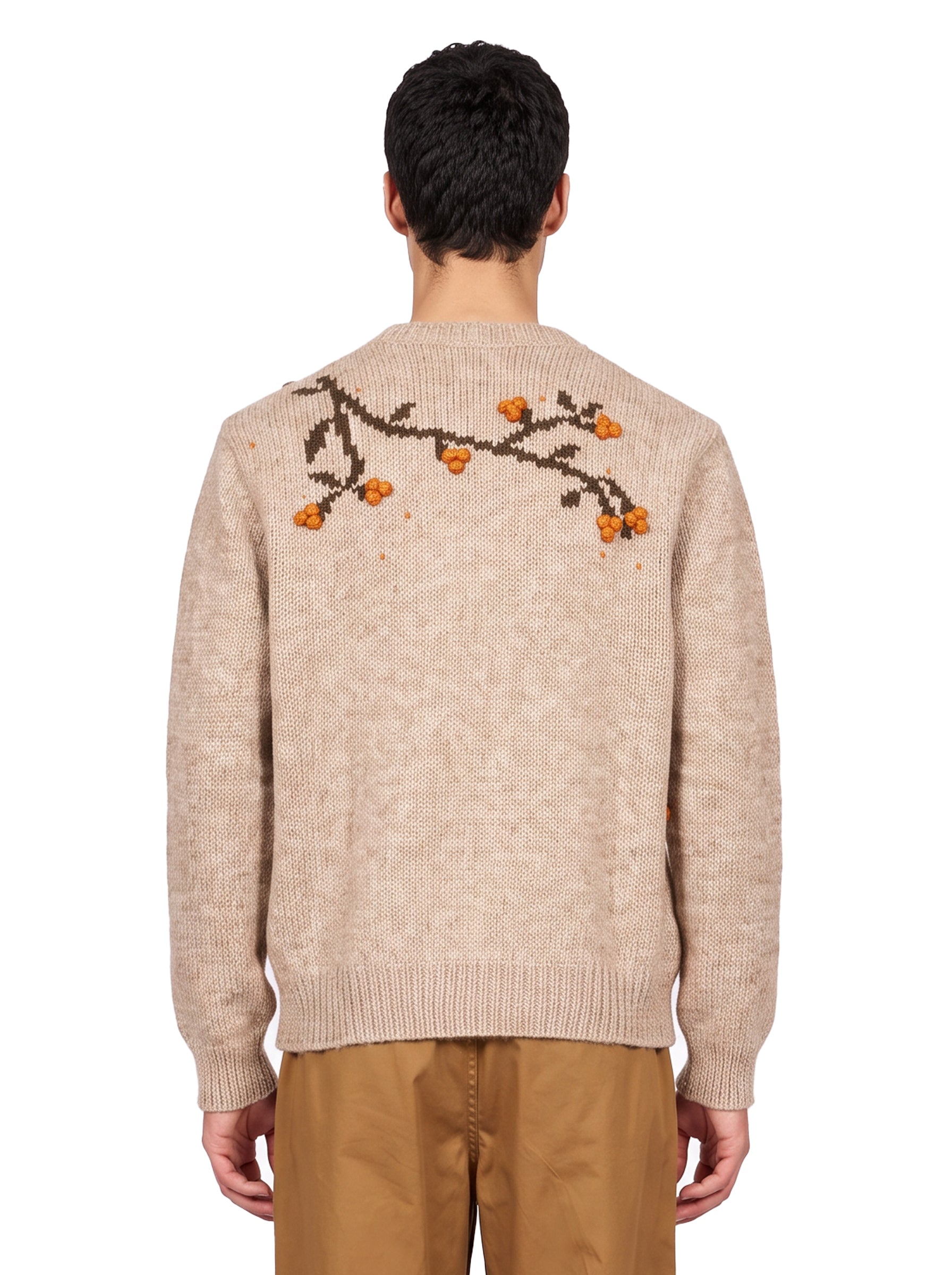 Maglione Puff con ricamo in beige 