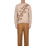 Maglione Puff con ricamo in beige 