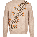 Maglione Puff con ricamo in beige 