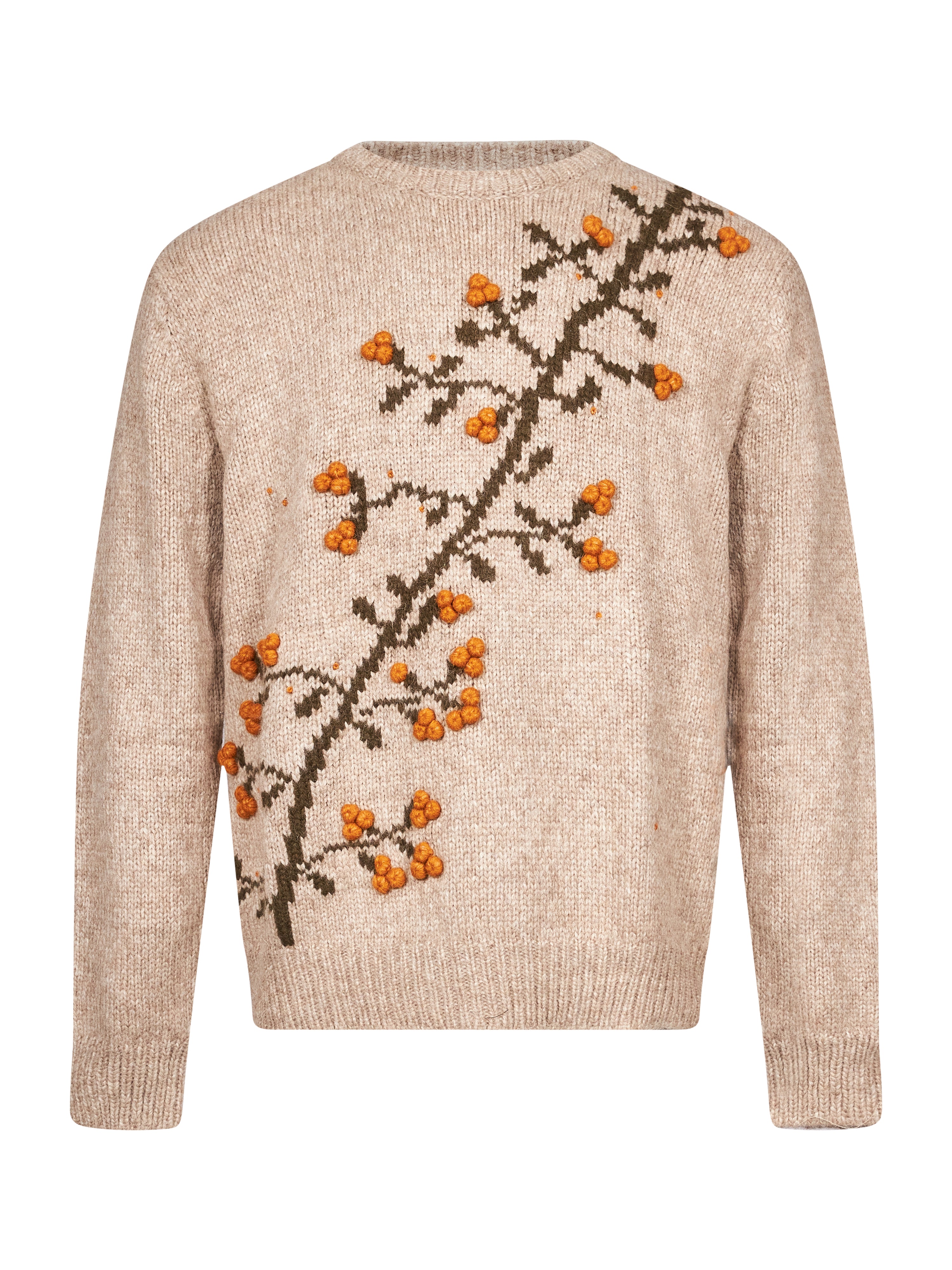 Maglione Puff con ricamo in beige 