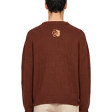 Maglione Chincha con ricamo in marrone 