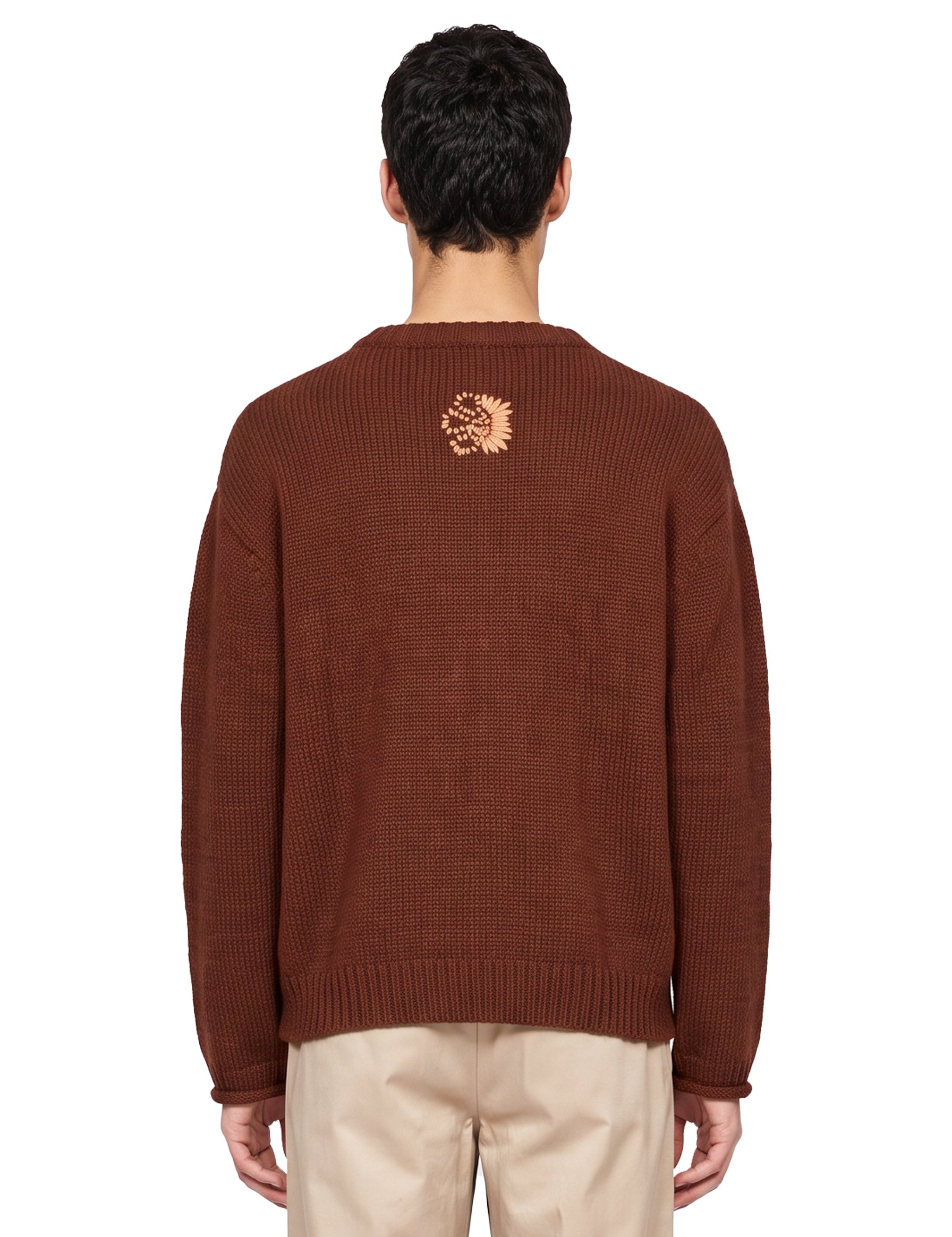 Maglione Chincha con ricamo in marrone 