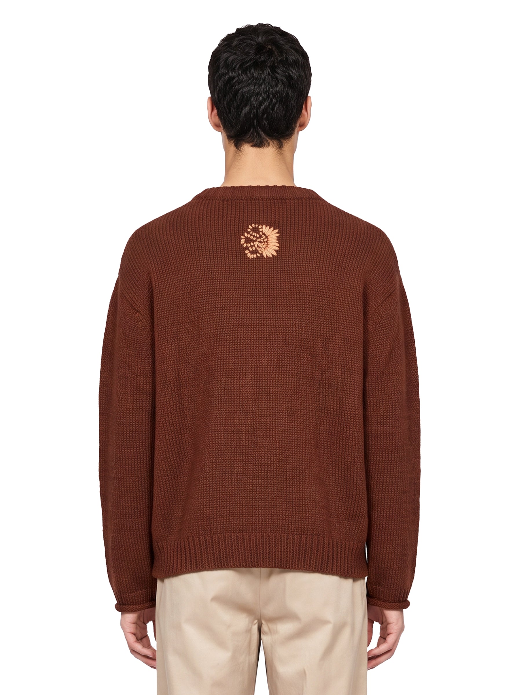 Maglione Chincha con ricamo in marrone 