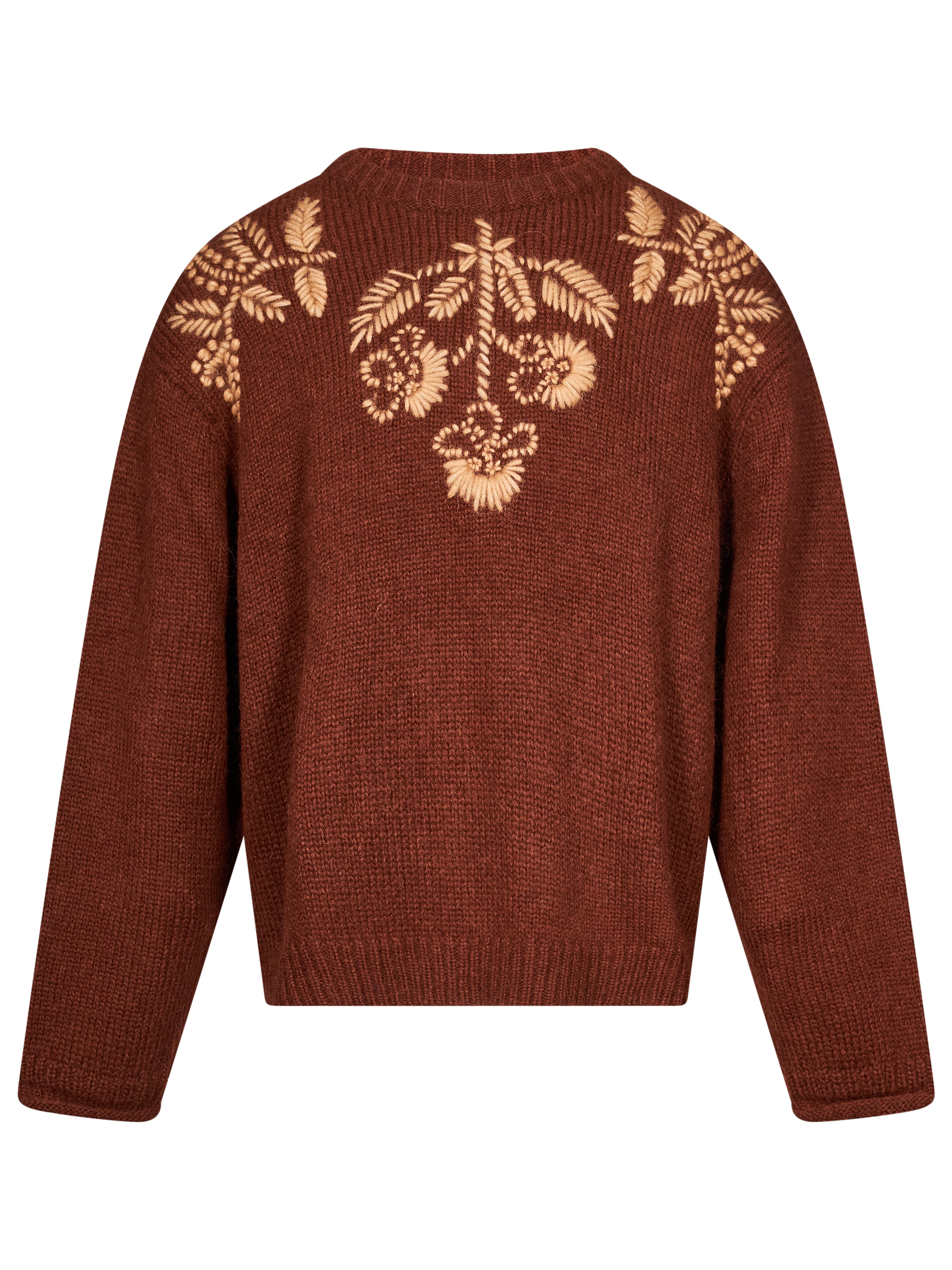 Maglione Chincha con ricamo in marrone 