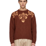 Maglione Chincha con ricamo in marrone 