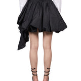 Gonna mini in taffetà in nero 