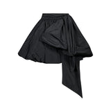 Gonna mini in taffetà in nero 