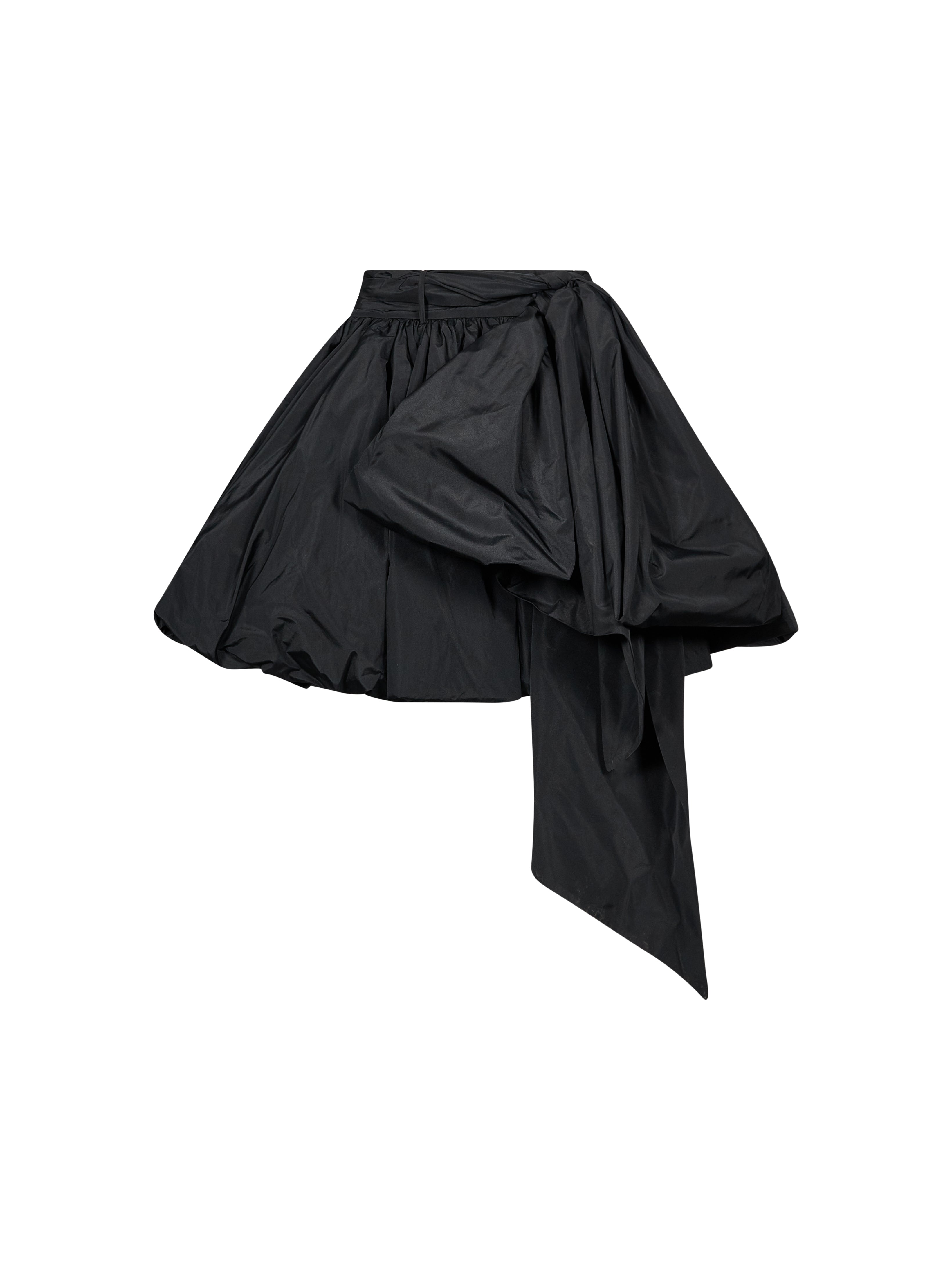 Gonna mini in taffetà in nero 