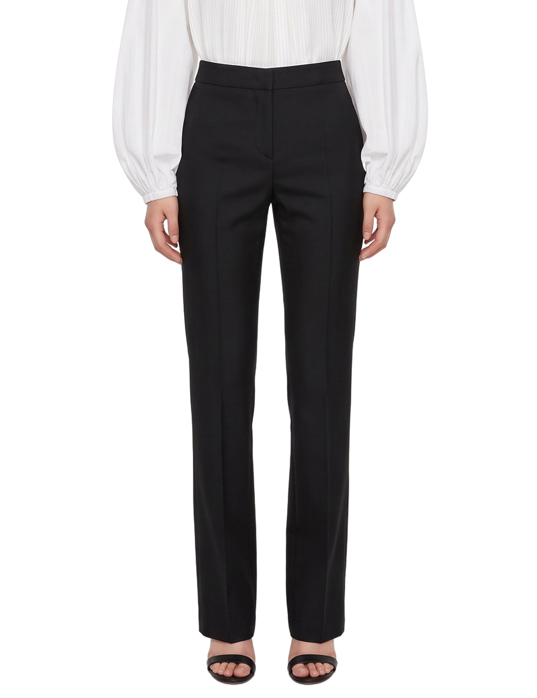 Pantaloni con fondo puddle in nero 