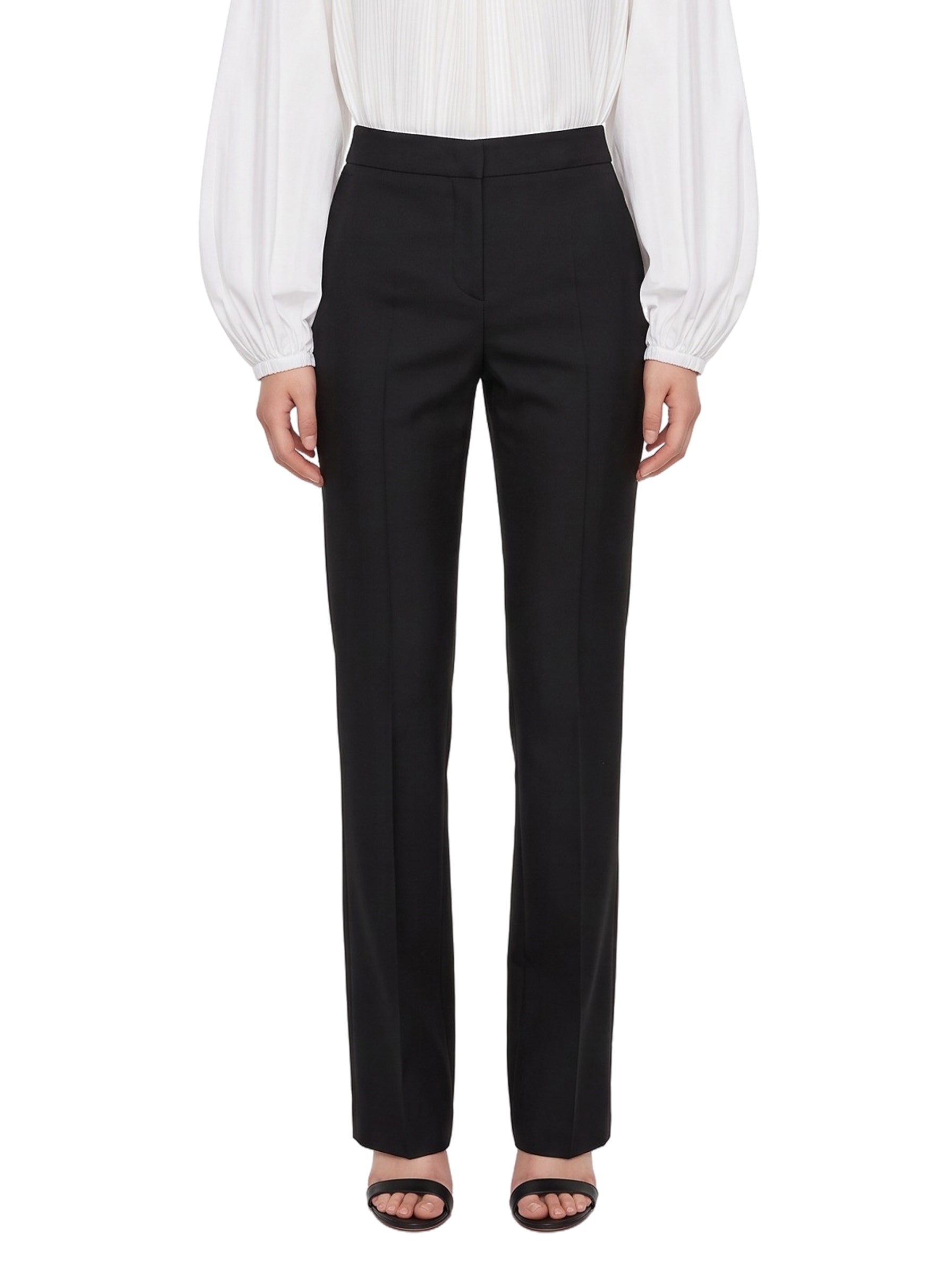 Pantaloni con fondo puddle in nero 