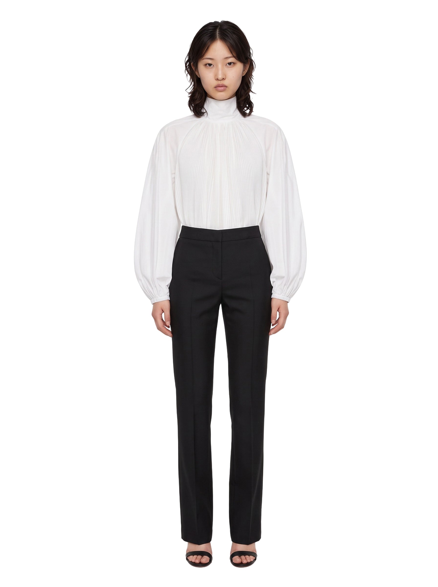 Pantaloni con fondo puddle in nero 