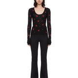 Maglione a coste in nero 