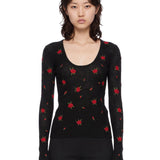 Maglione a coste in nero 