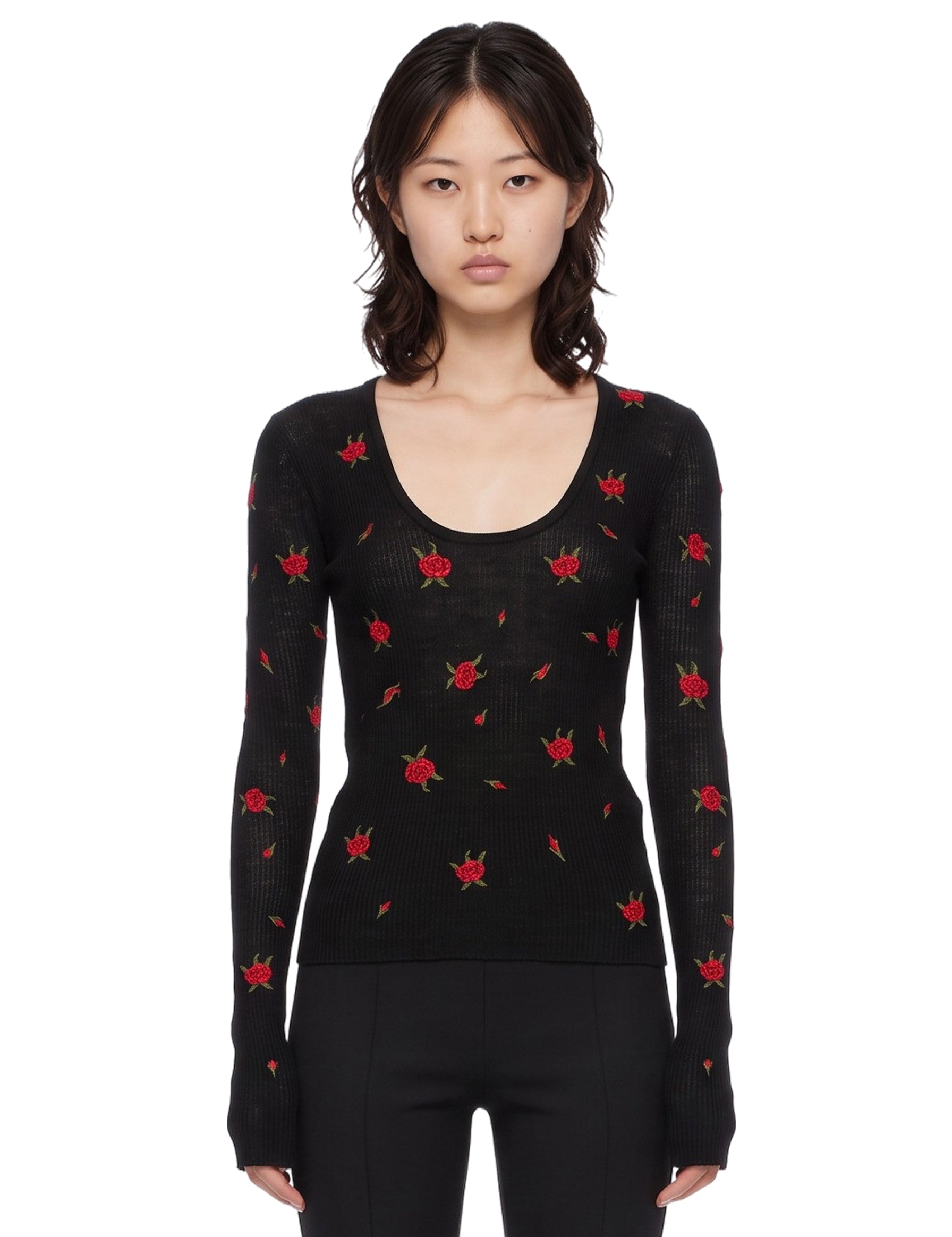 Maglione a coste in nero 