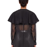 Blusa con colletto maxi in nero 