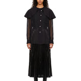 Blusa con colletto maxi in nero 