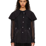 Blusa con colletto maxi in nero 