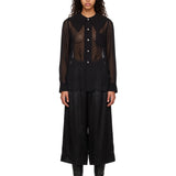 Blusa con colletto maxi in nero 