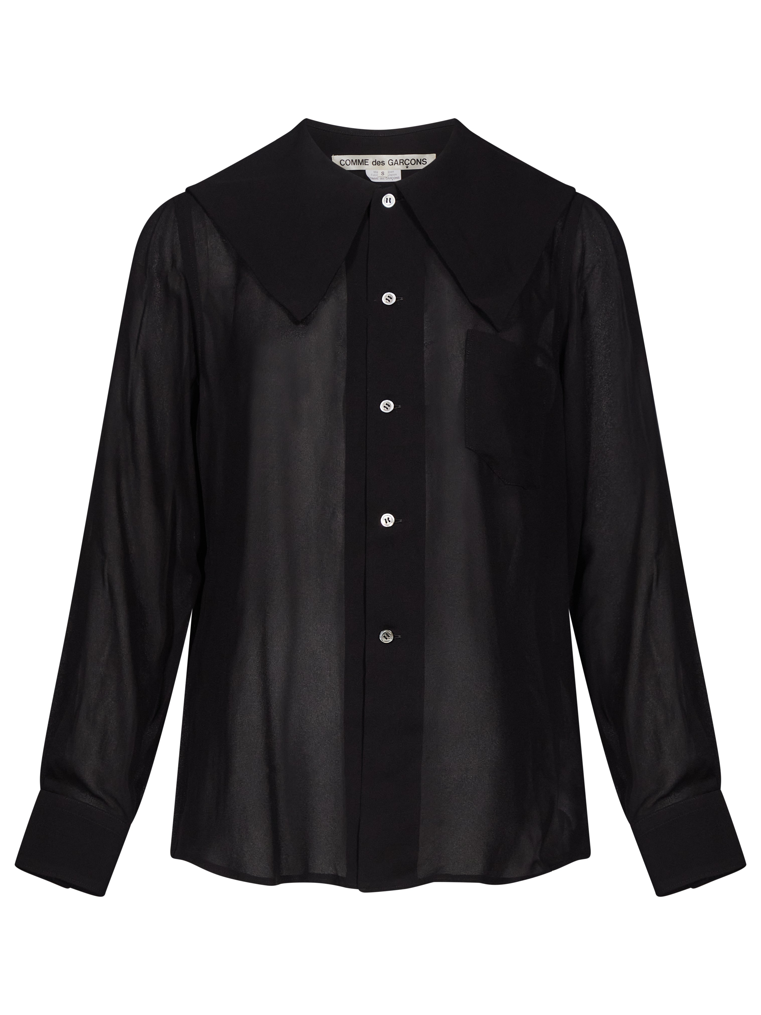 Blusa con colletto maxi in nero 
