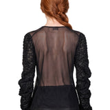 Top semi trasparente in nero 