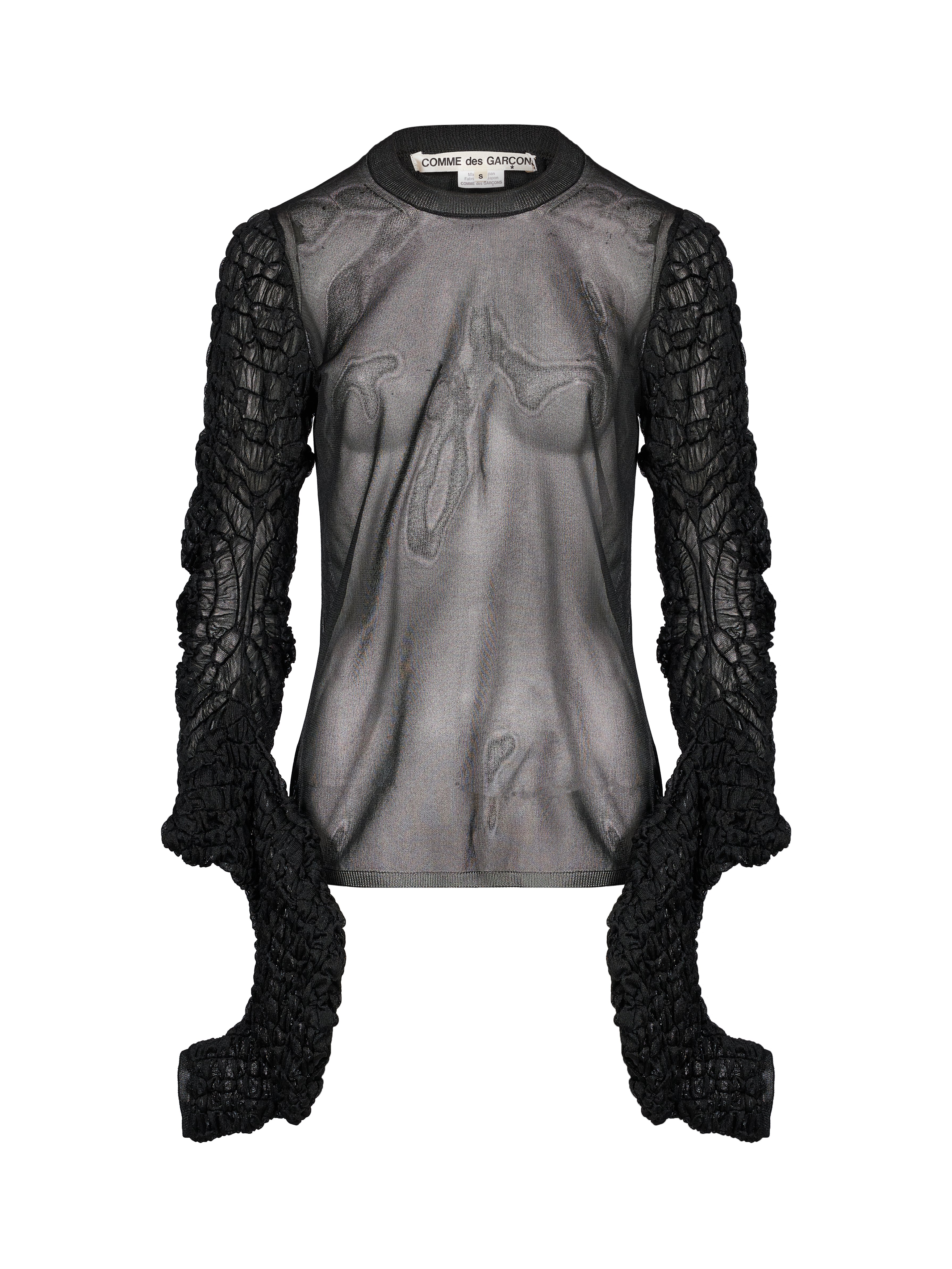 Top semi trasparente in nero 
