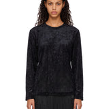 Top a maniche lunghe in nero 