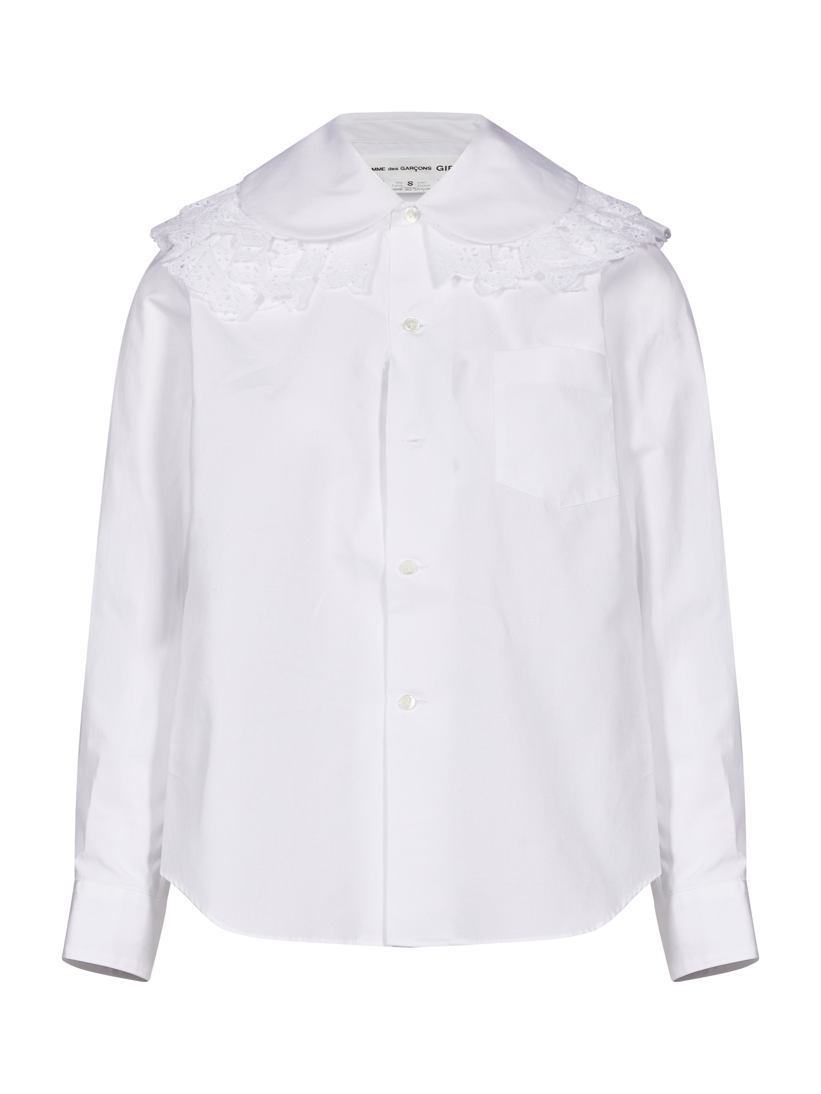 Camicia con colletto Peter Pan in bianco 