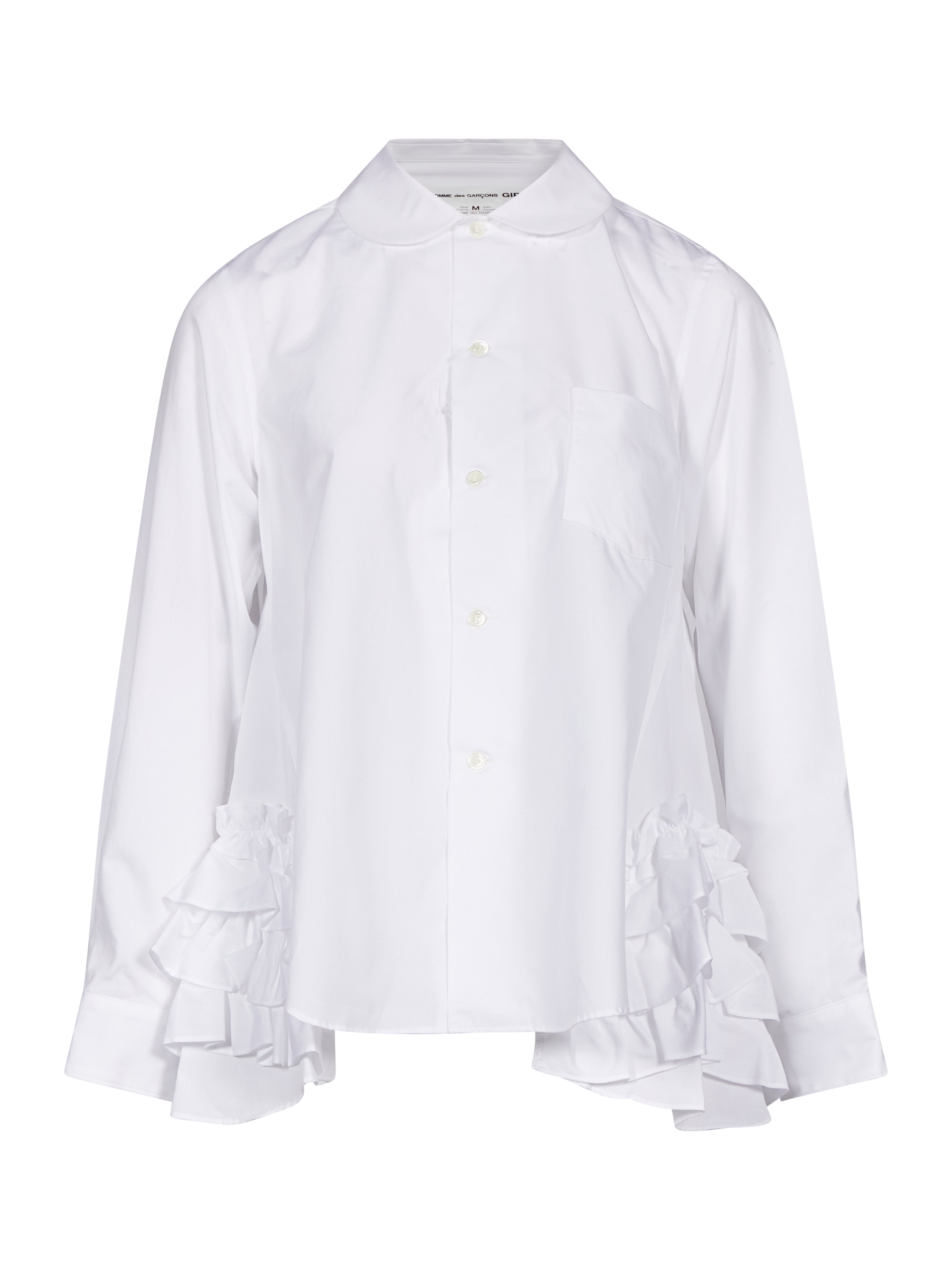 Camicia con colletto Peter Pan in bianco 