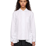 Camicia con colletto Peter Pan in bianco 