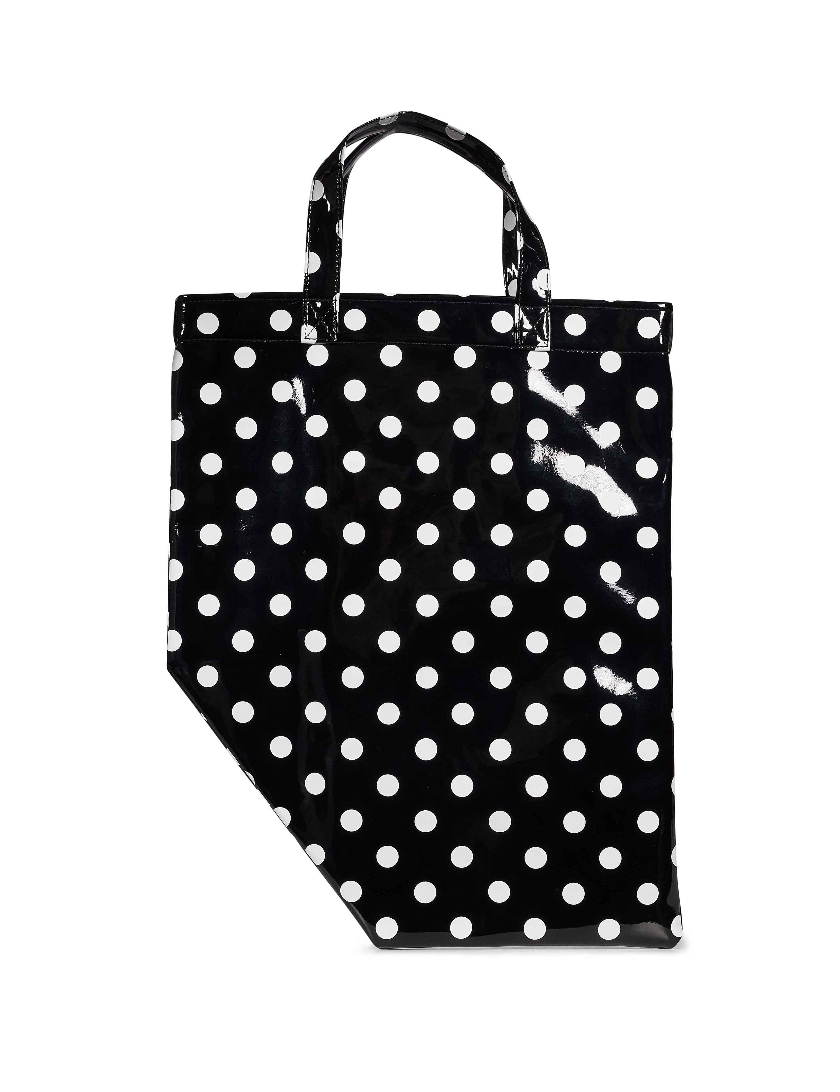 Borsa a pois in nero e bianco 