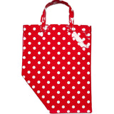 Borsa a pois in rosso e bianco 