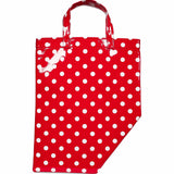 Borsa a pois in rosso e bianco 