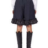 Shorts con ruches in blu 