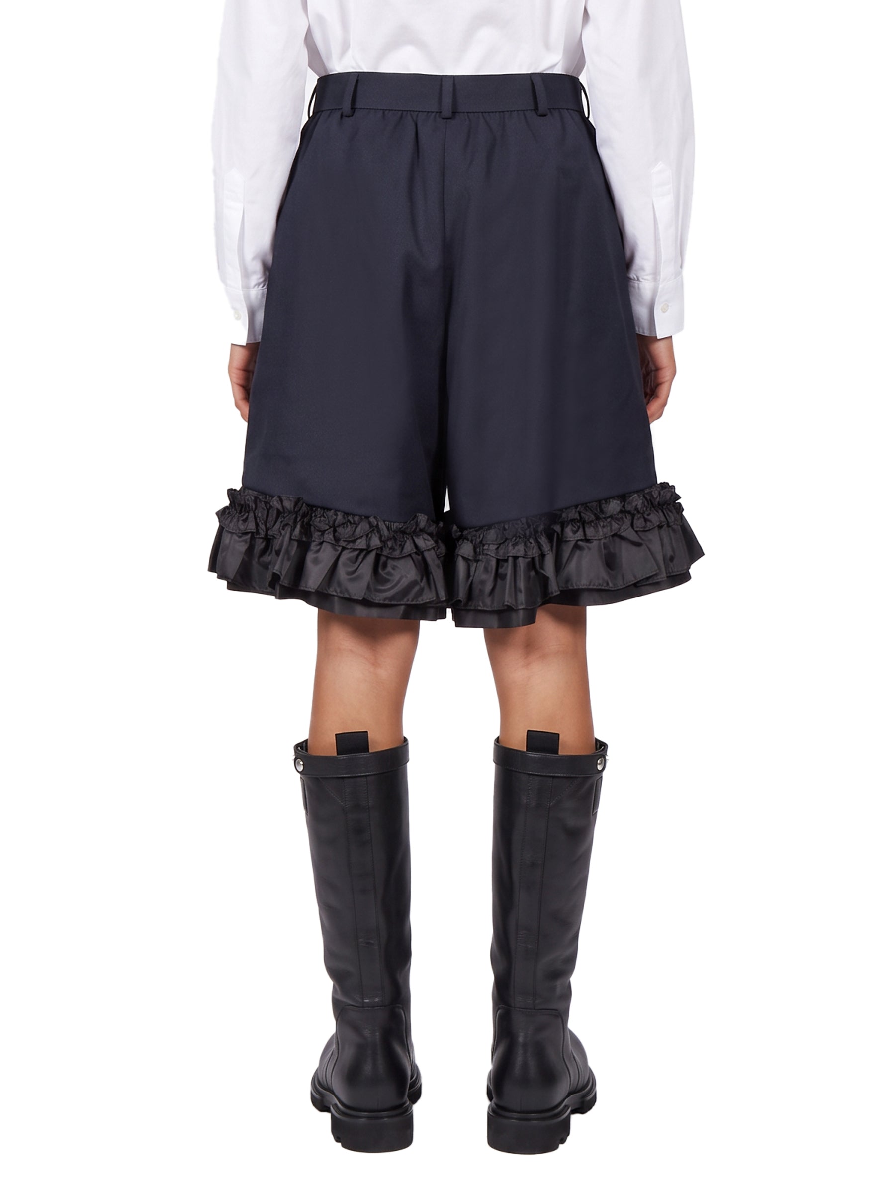 Shorts con ruches in blu 