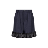 Shorts con ruches in blu 