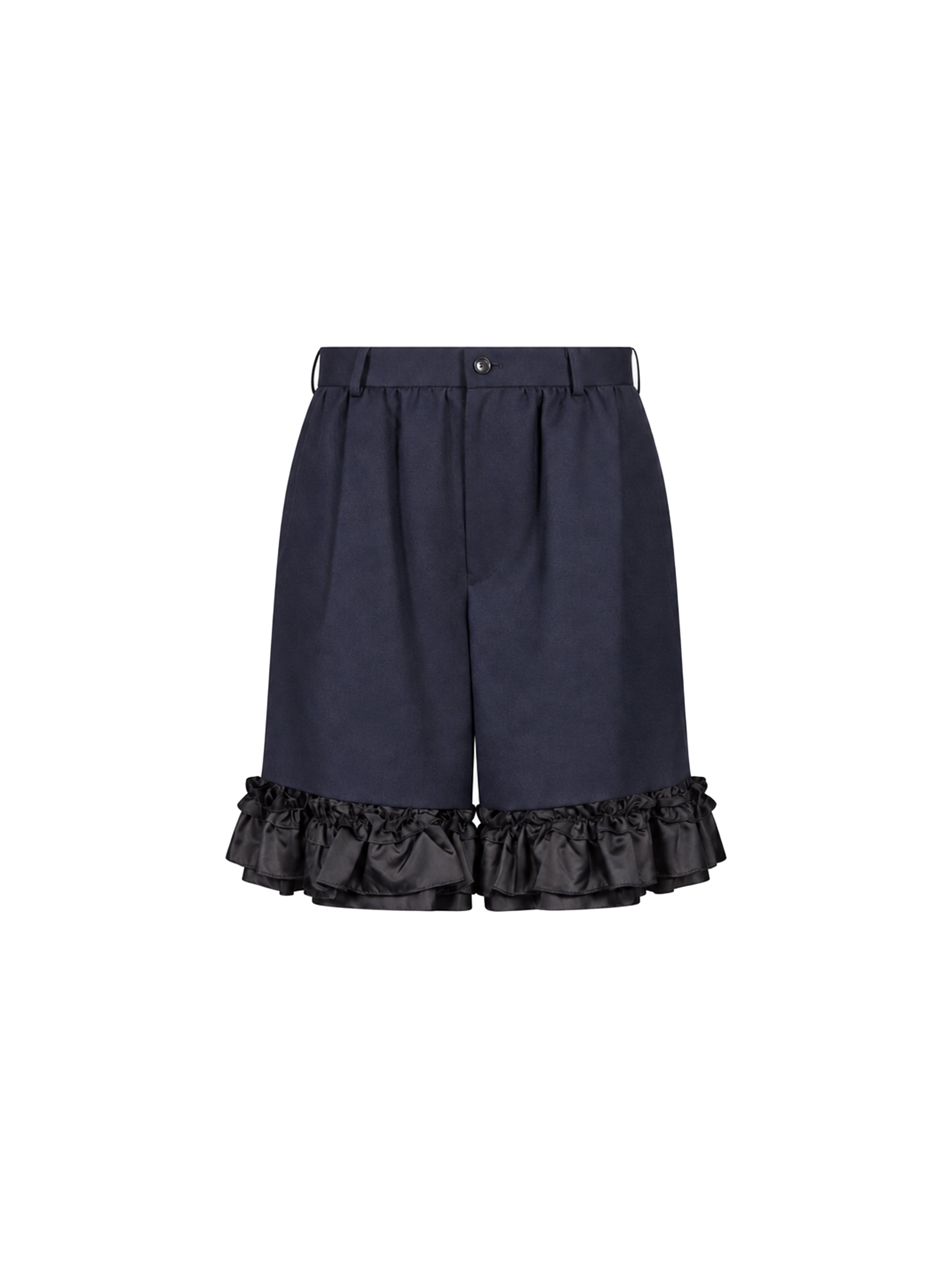 Shorts con ruches in blu 